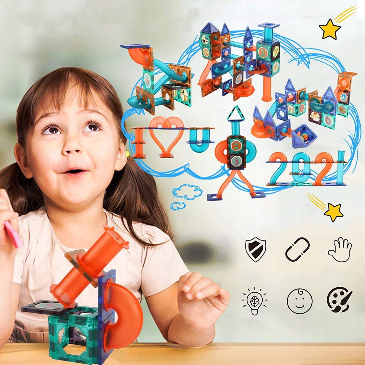 Magnētisko bloku komplekts 110 elementi