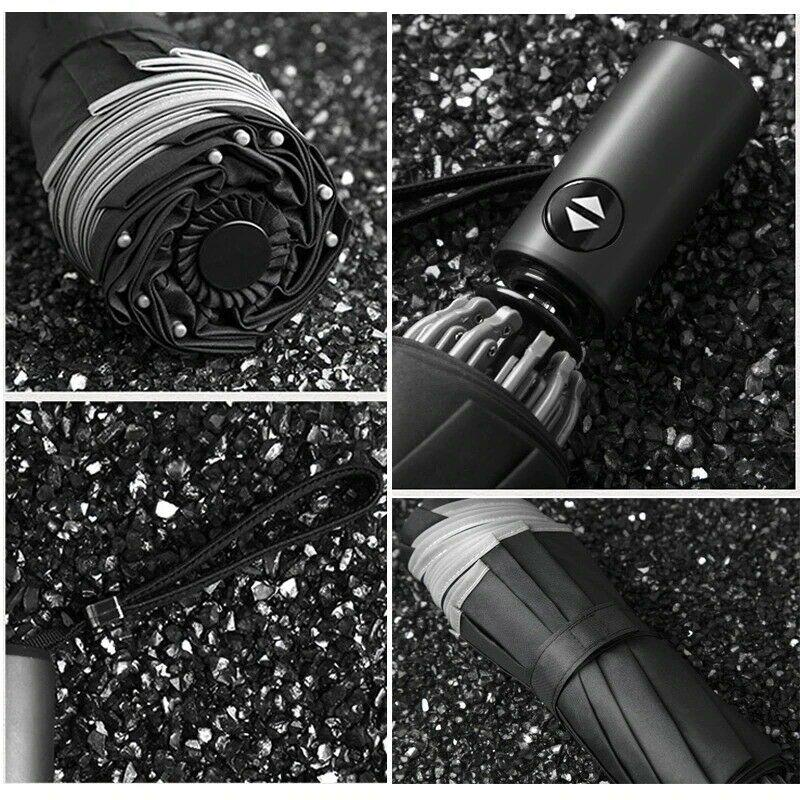 Reverss, automātisks lietussargs melnā krāsā