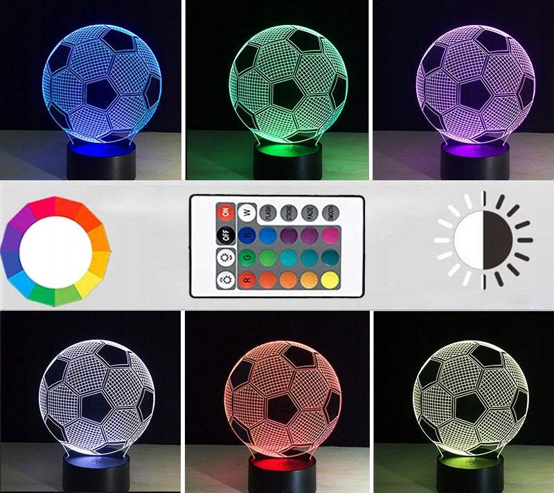 Nakts lampa bērniem - galda lampa futbola bumba