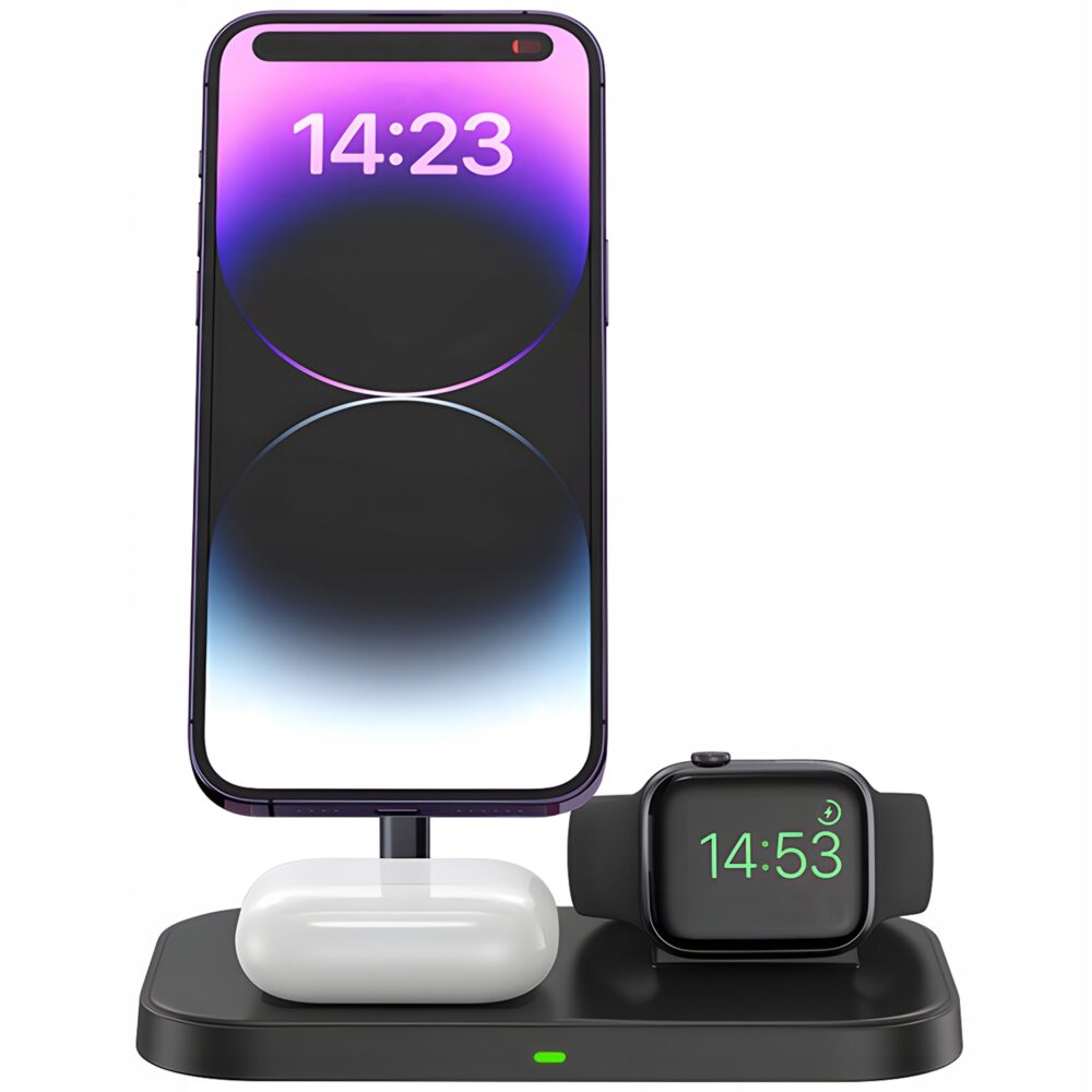 3in1 uzlādes stacija, melna