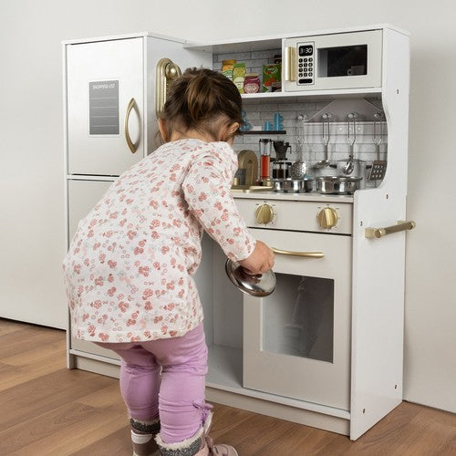 Koka virtuve - balta/zelta