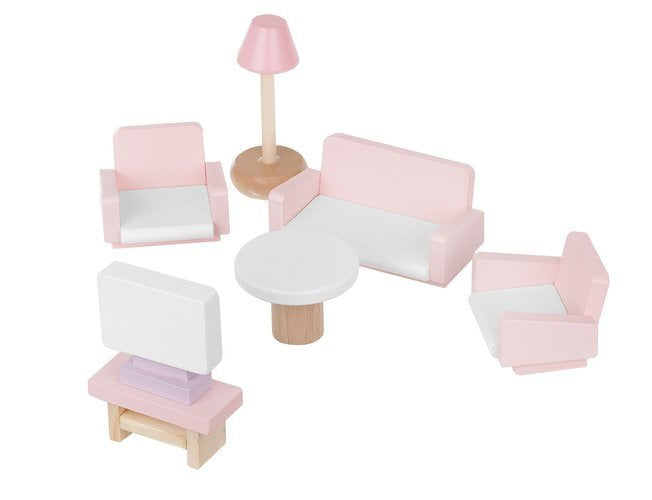 Koka mēbeļu komplekts lellēm