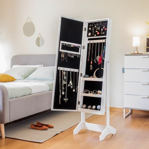 Stāvošs juvelierizstrādājumu spogulis ar LED gaismām