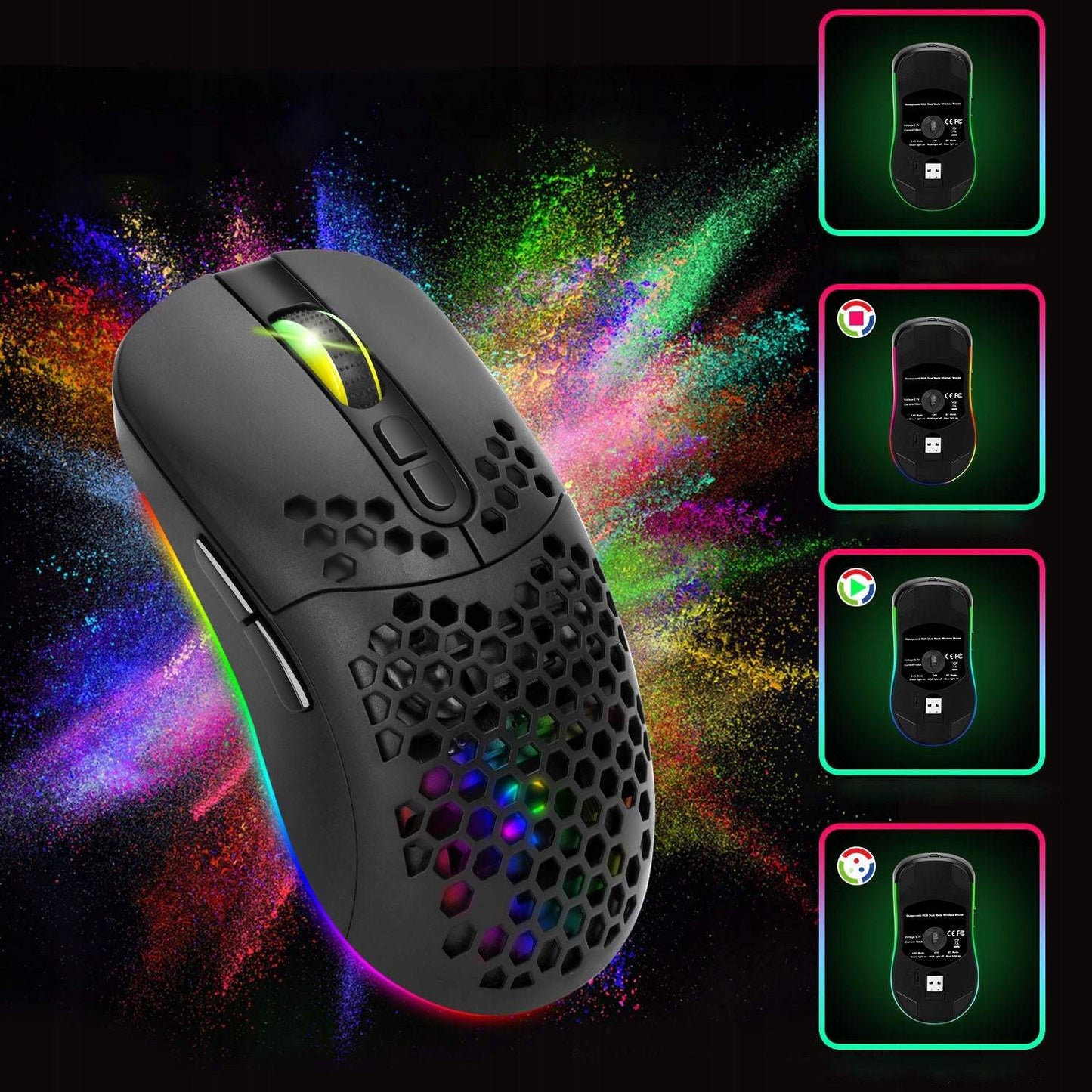 Bezvadu spēļu pele RGB (Bluetooth 2.4 GHz)