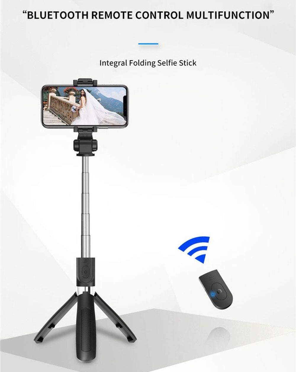 Statīvs trīskājis viedtālruņiem un kamerām ar pulti