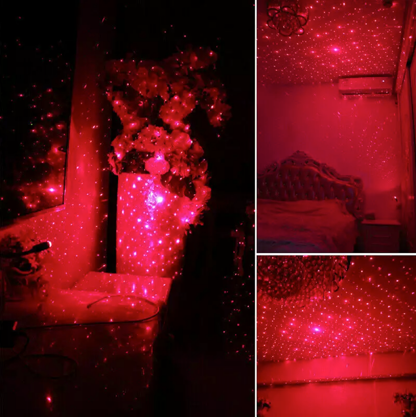 Zvaigžņu projektors mašīnai sarkanā krāsā