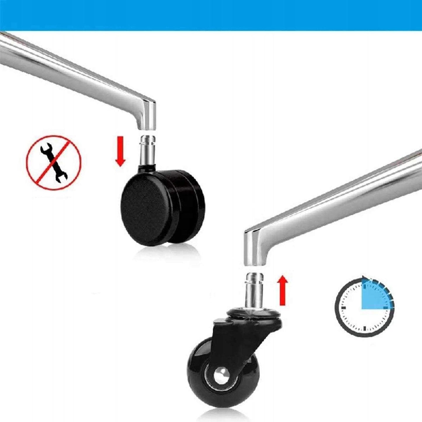 Gumijas riteņi krēslam 5gab