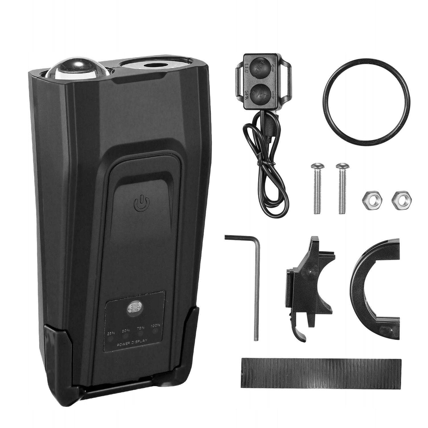 Velosipēda lukturis ar zvaniņu + aizmugurējais lukturis