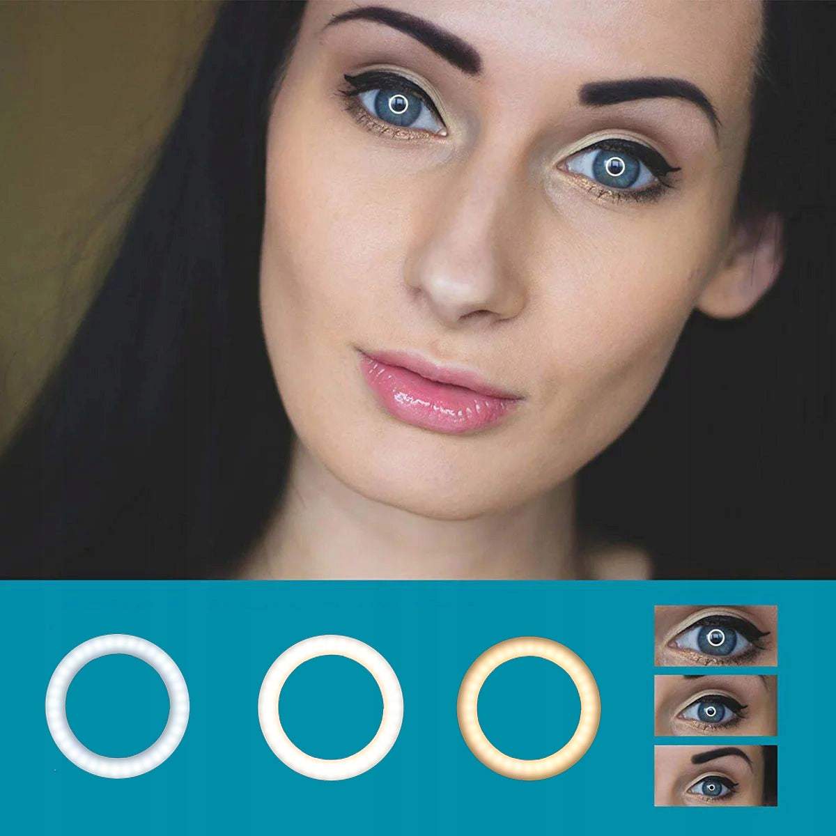 LED riņķis, gredzenveida lampa ar 2m statīvu un telefona turētāju