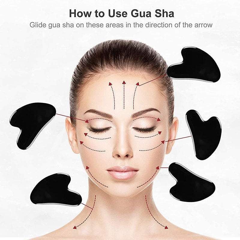 Nefrīta rullītis, Jade Roller ar Gua Sha no melnā obsidiāna