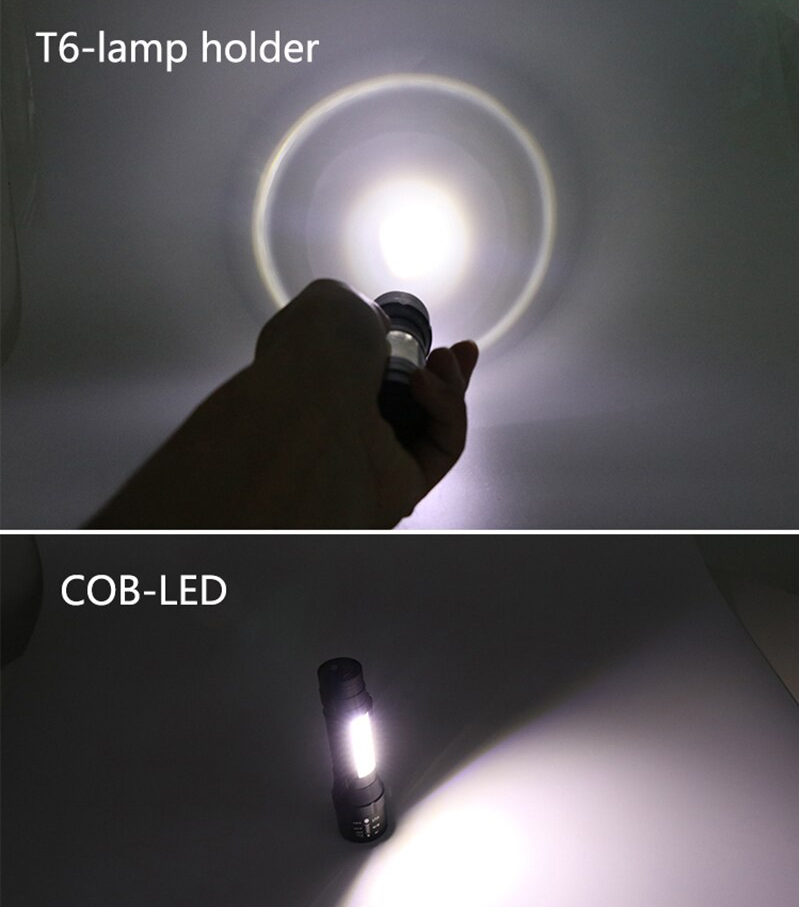 Lukturis LED taktiskais 600l m 400m ZOOM COB XML T6 USB 5W