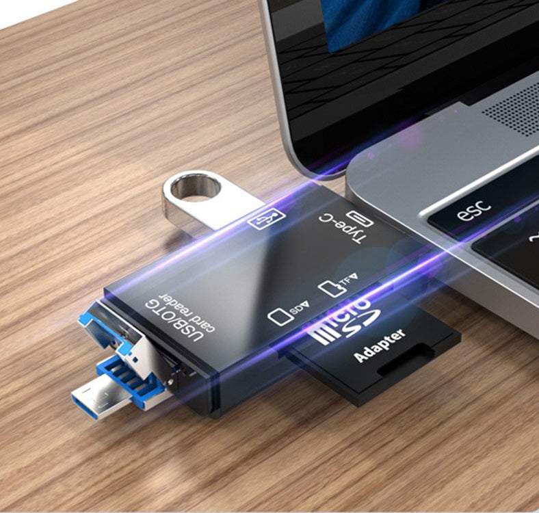 SD MicroSD TFUSB USB-C MICRO USB OTG 5in1 adapteris