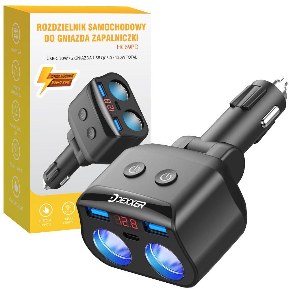 Auto piepīpētāja sadalītājs 2 porti 12-24V