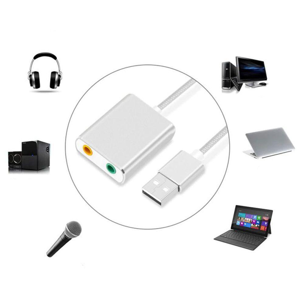 Pārveidotājs austiņām ar mikrofonu USB uz 2x 3,5mm