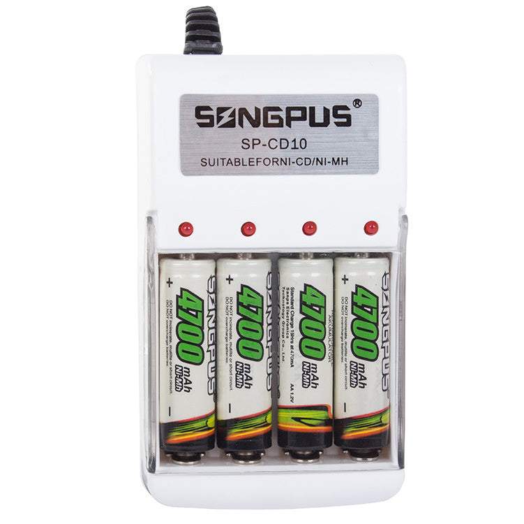 Bateriju lādētājs 4x AA/AAA kontaktligzdai + 4x 4700 mAh akumulātori