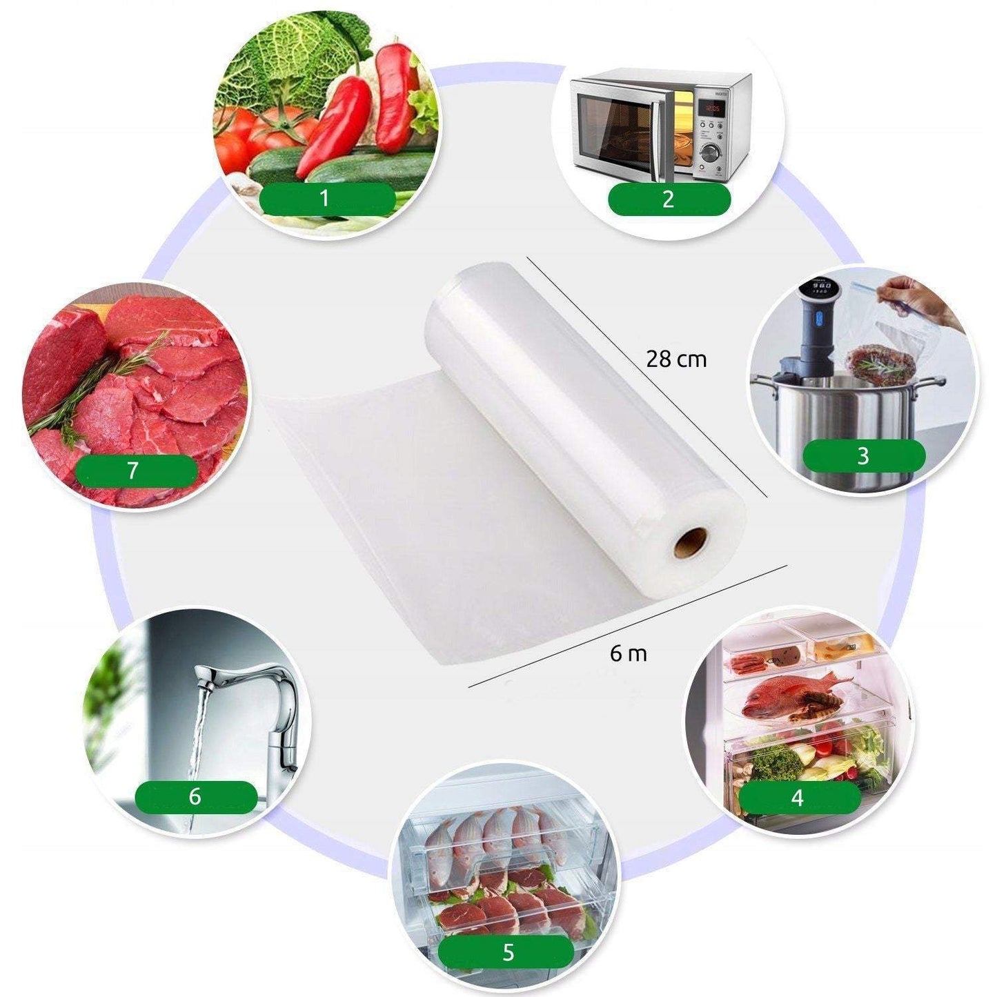 Blīvēšanas maisi vakuuma iepakotājam 6m