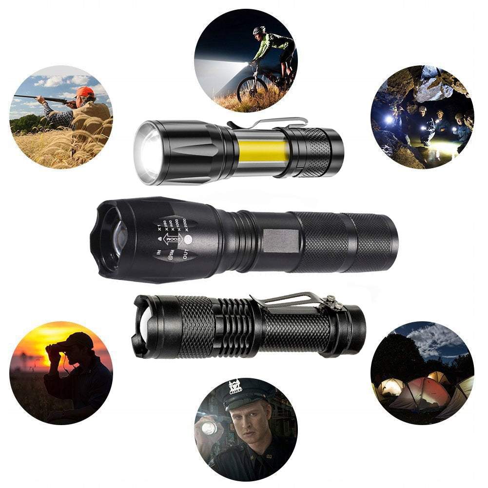 TAKTISKO LUKTURU KOMPLEKTS AR LĀDĒTĀJU, 3 LUKTURI KOMPLEKTĀ