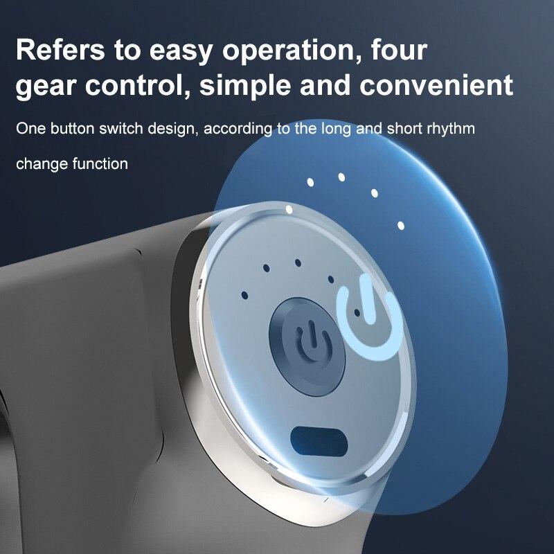 Kompakta masāžas trieciena pistole, muskuļu masieris ar 4 uzgaļiem bezvadu