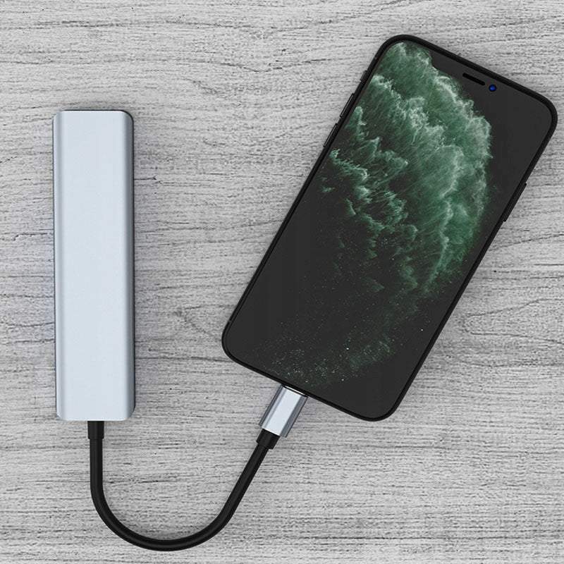 USB Type-C adapteris, sadalītājs 8in1 (3x USB 3.0, HDMI, Type-C, SD)