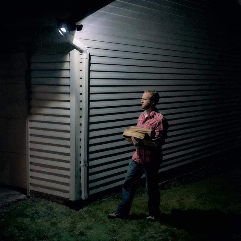 Ārā lampa ar saules paneļiem un kustības sensoru ūdensizturīga 100 LED