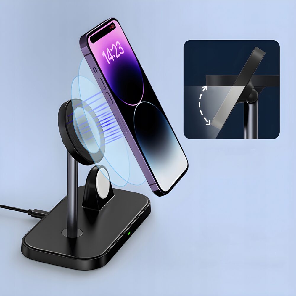 3in1 uzlādes stacija, melna