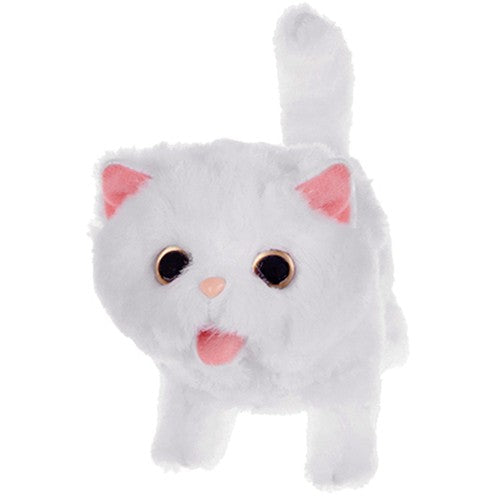 Interaktīvs balts kaķēns