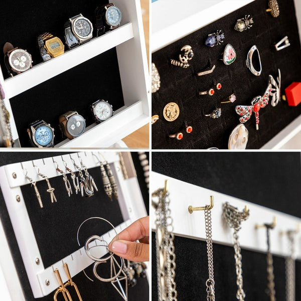 Stāvošs juvelierizstrādājumu spogulis ar LED gaismām