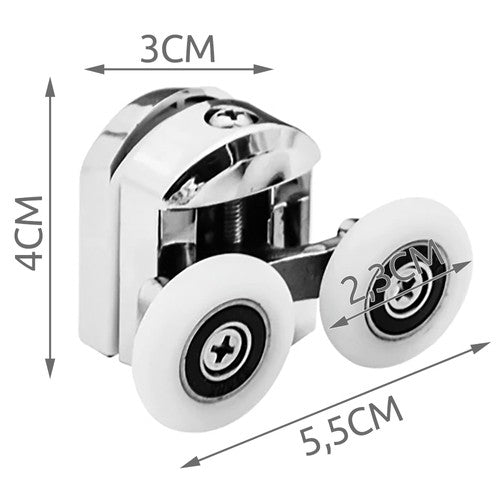 Riteņi dušas kabīnei