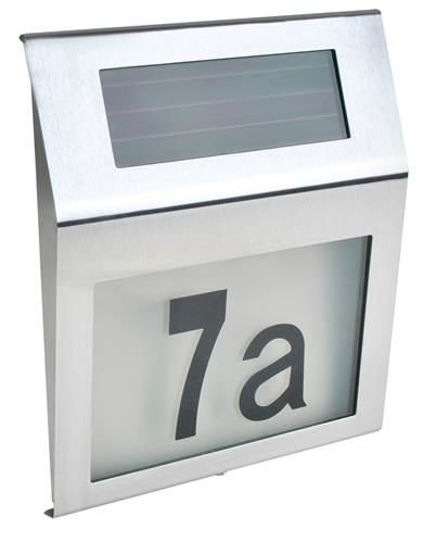 Mājas numurs  ar saules paneli