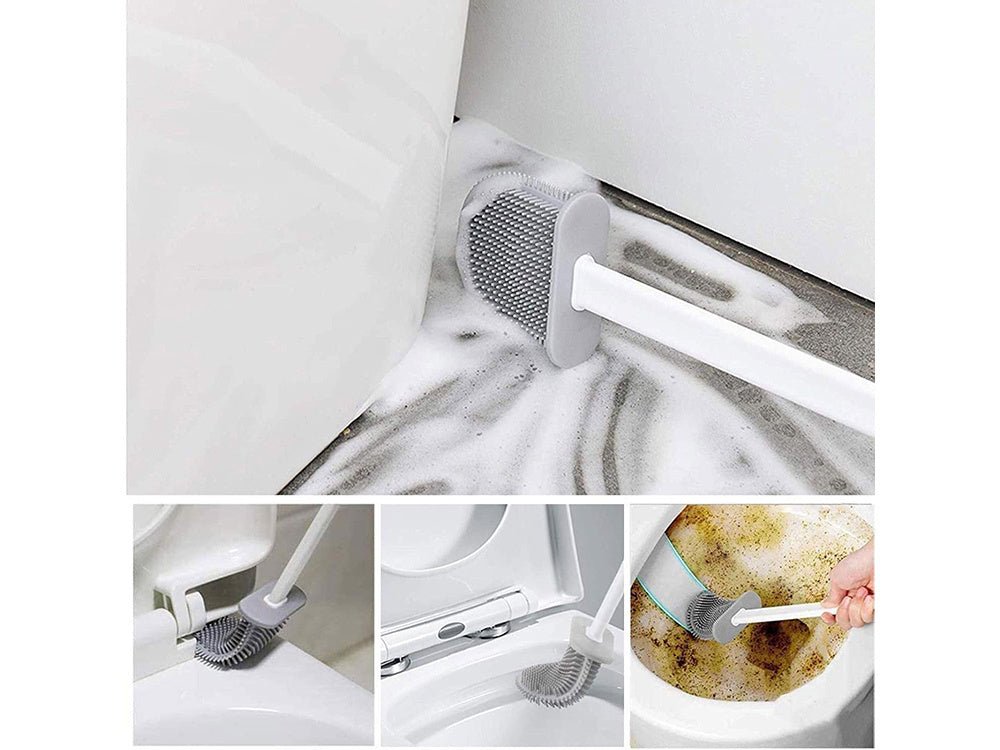 Silikona tualetes birste vannas istabai, hermētiska, pilna pamatne