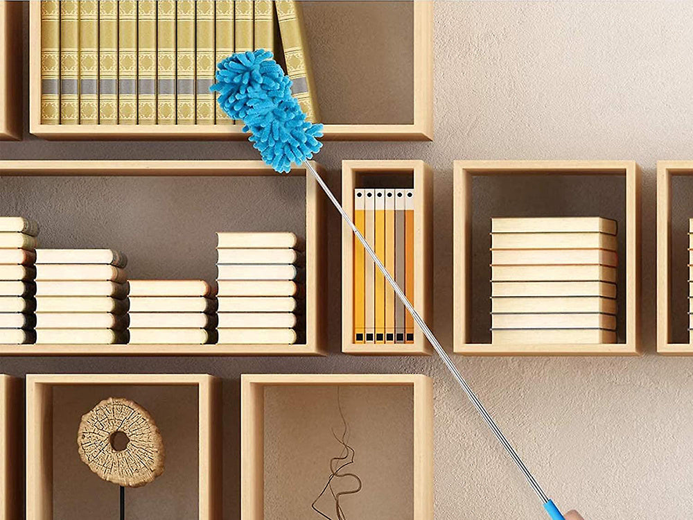 Teleskopiska, gara, salokāma mikrošķiedras netīrumu slota