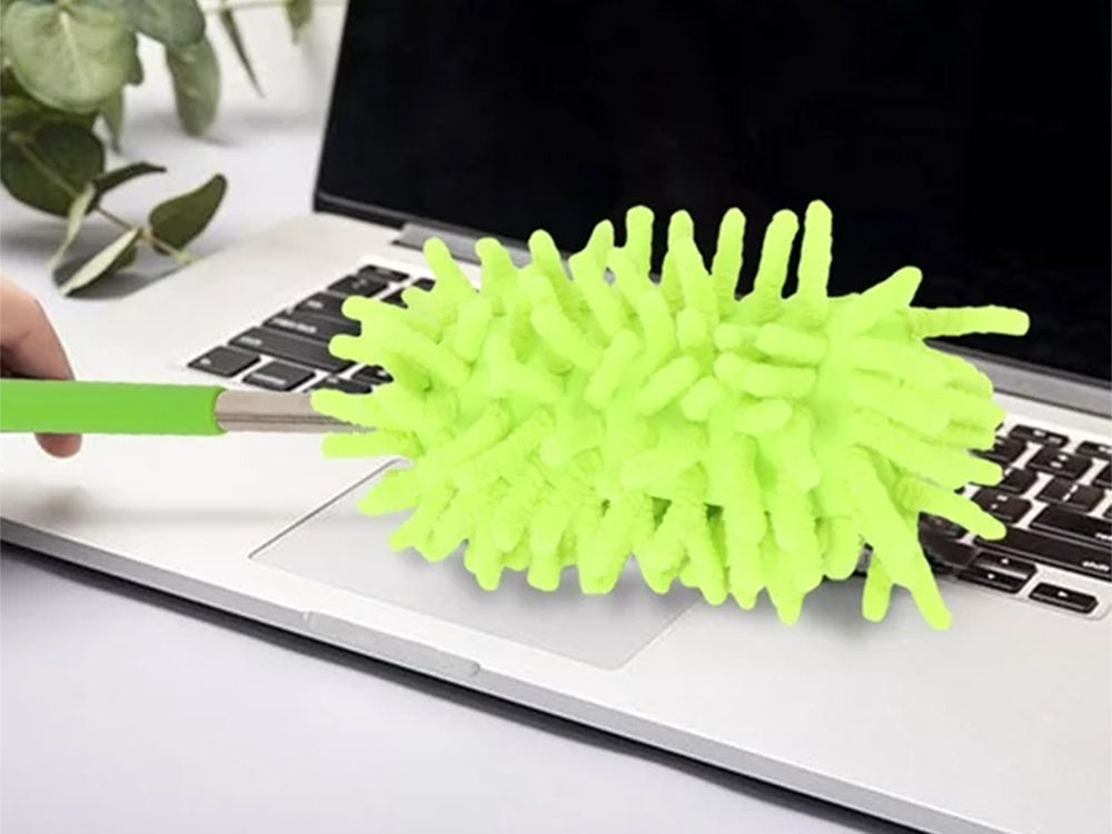 Teleskopiska, gara, salokāma mikrošķiedras netīrumu slota