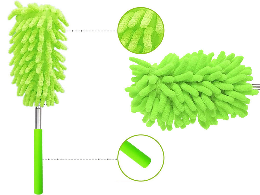Teleskopiska, gara, salokāma mikrošķiedras netīrumu slota