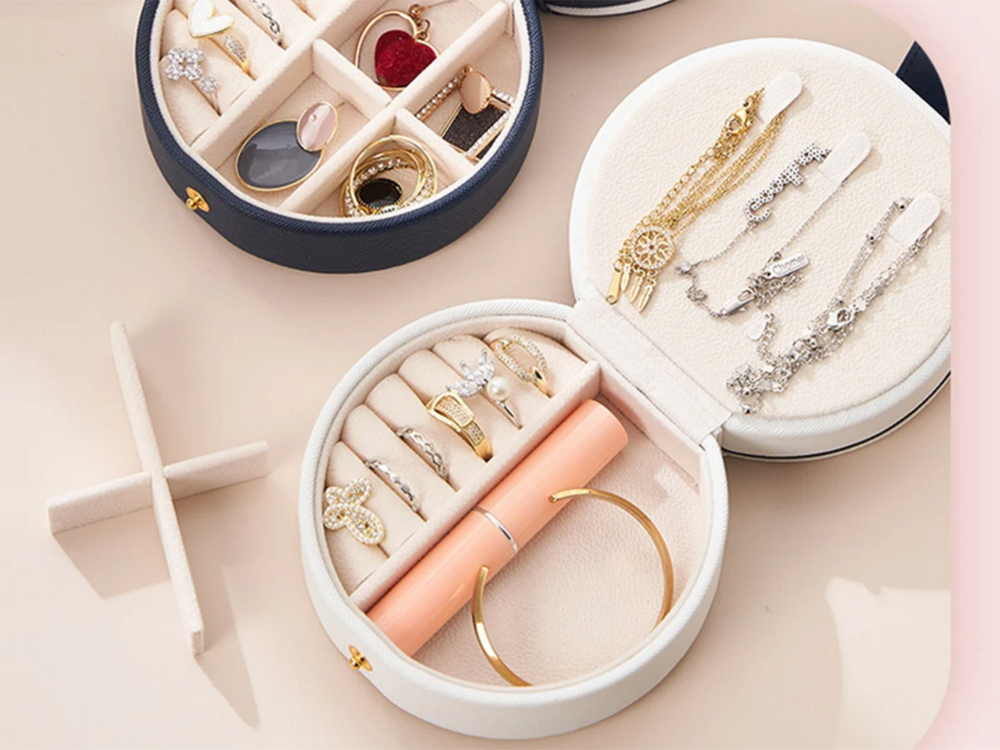 Juvelierizstrādājumu organizators, apaļš, 2 stāvi