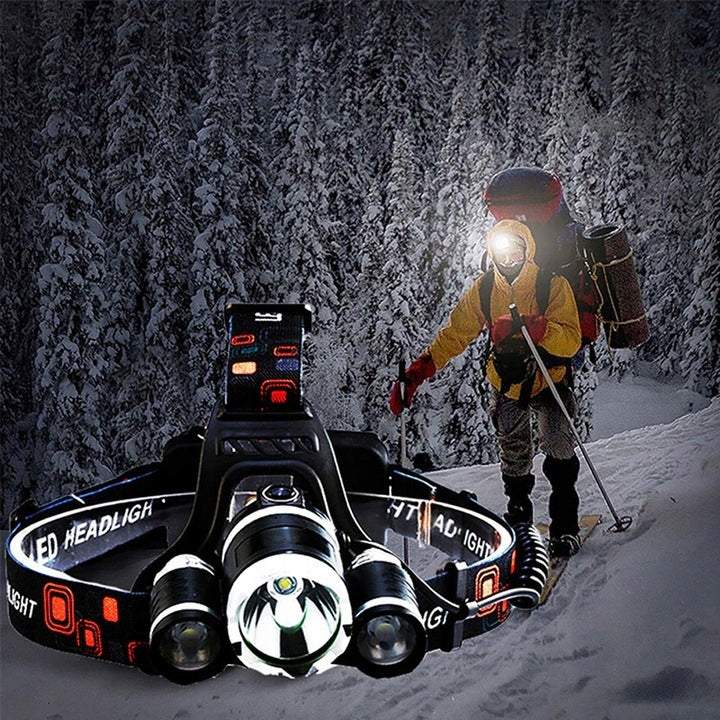 Spēcīgs 3 X LED T6 CREE galvas lukturis