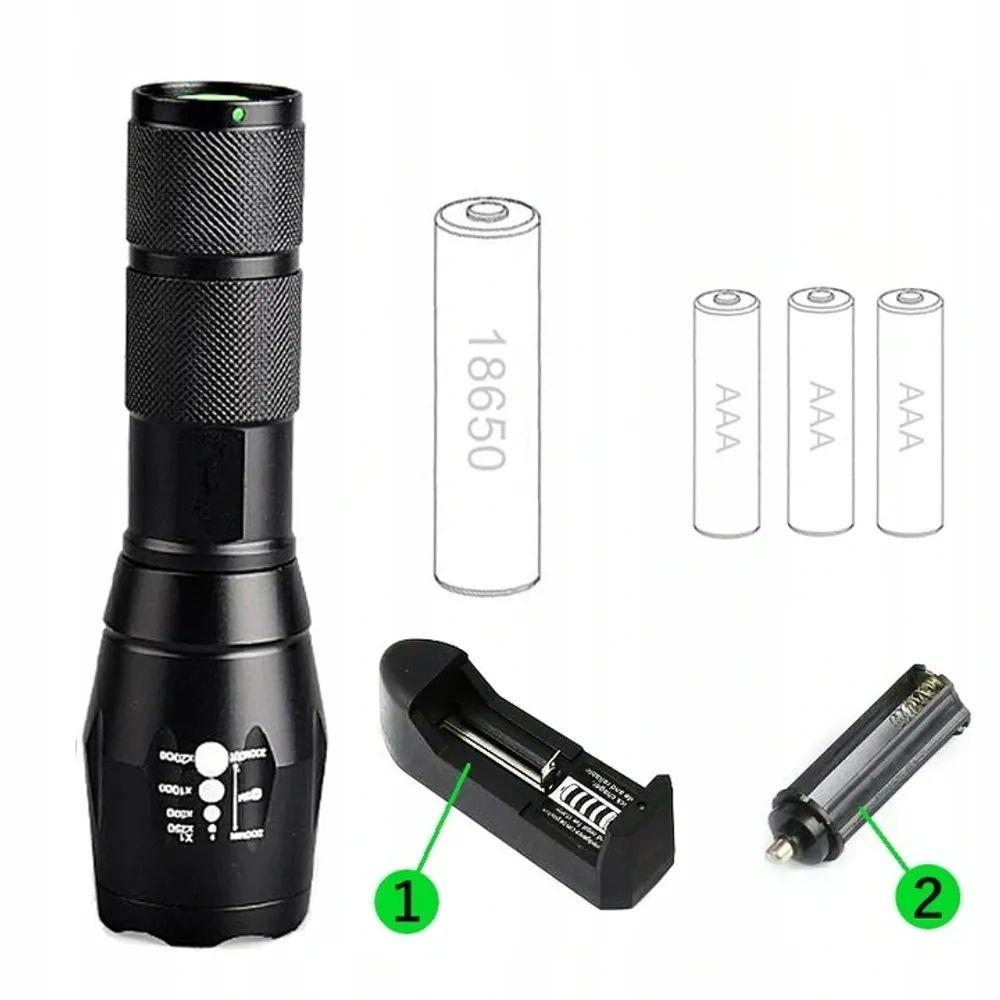 Lukturis LED taktiskais  ZOOM USB 100000h