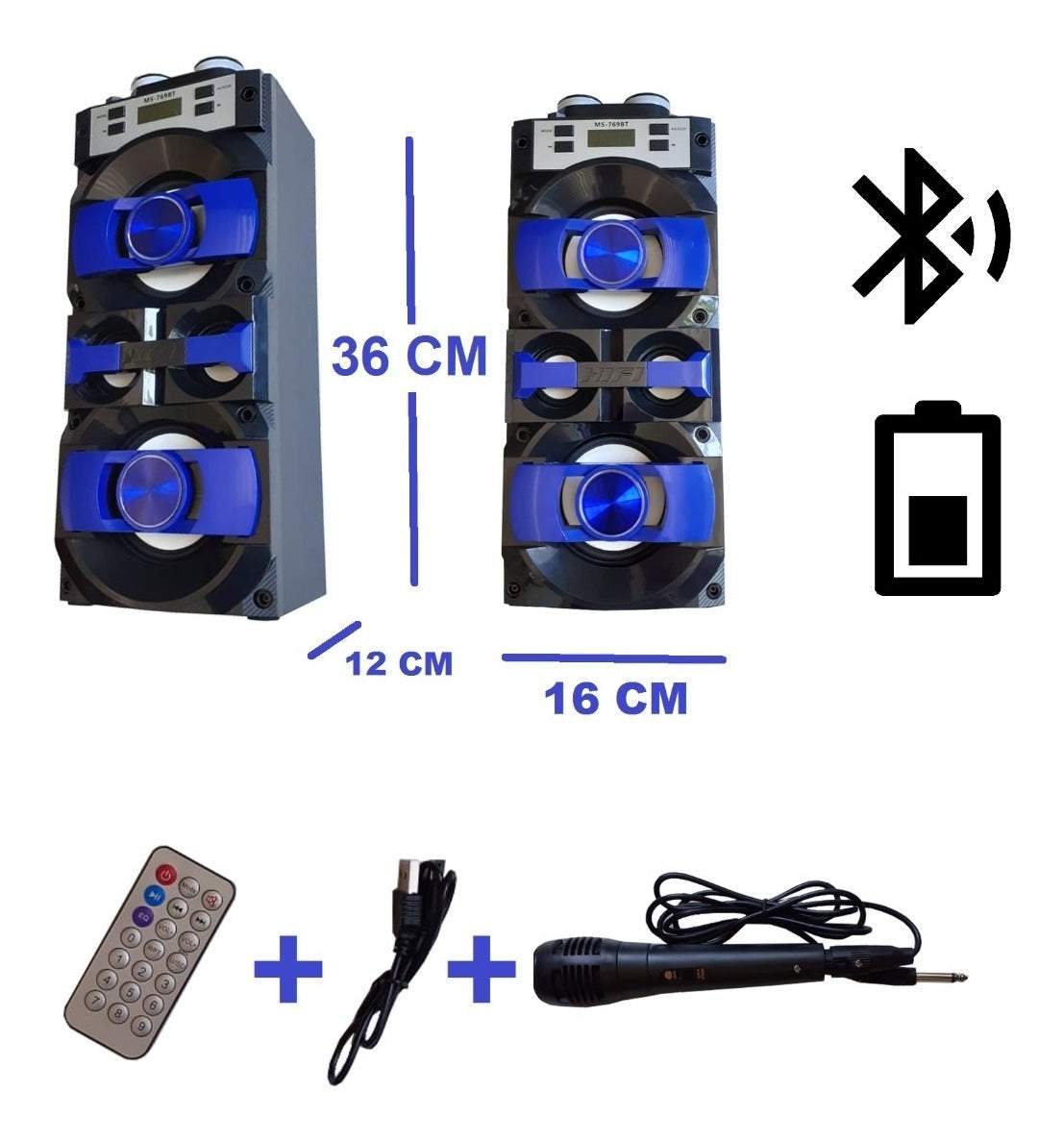 Bezvadu portatīvais bluetooth karaoke skaļrunis