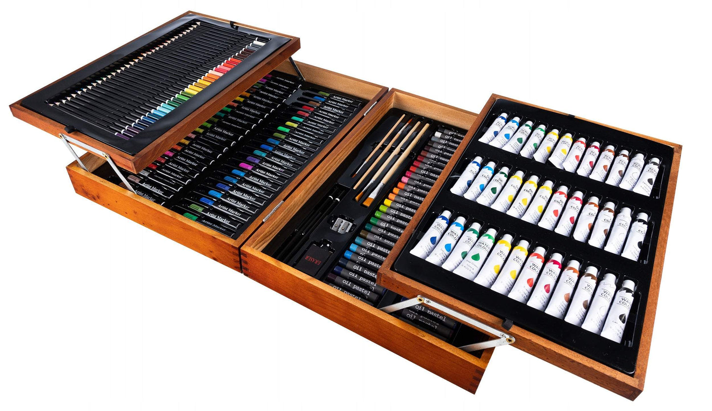 Mākslas komplekts koka koferī 174 gab.