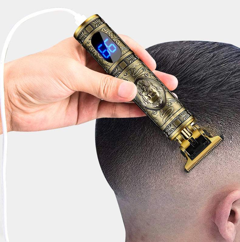 Matu un bārdas trimmeris Vintage, bezvadu griežamā skūšanās mašīna ar akumulatoru un ekrānu