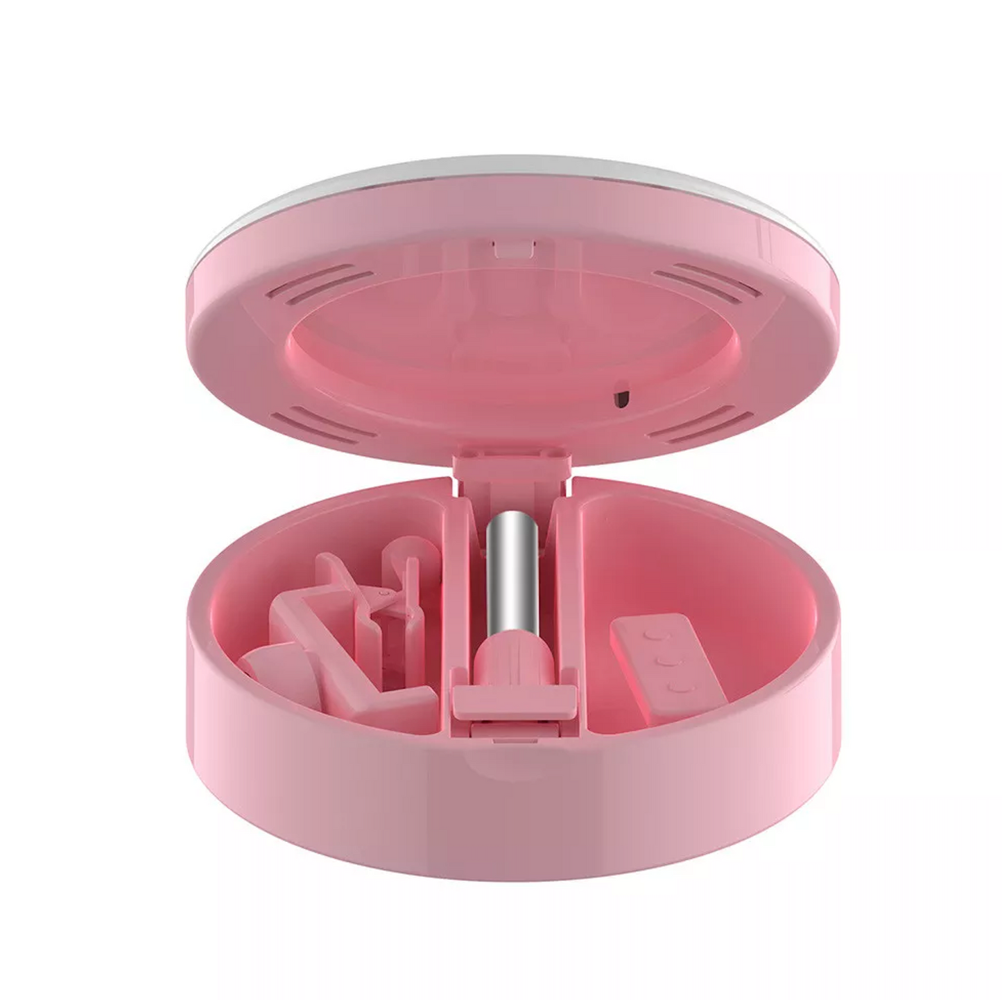 Spogulis gredzenveida lampa ar telefona turētāju