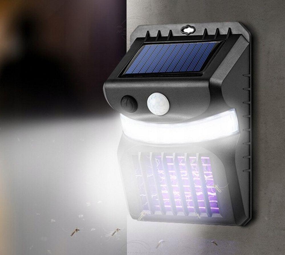 Ārā lampa ar UV anti-moskītu lampu un saules paneli