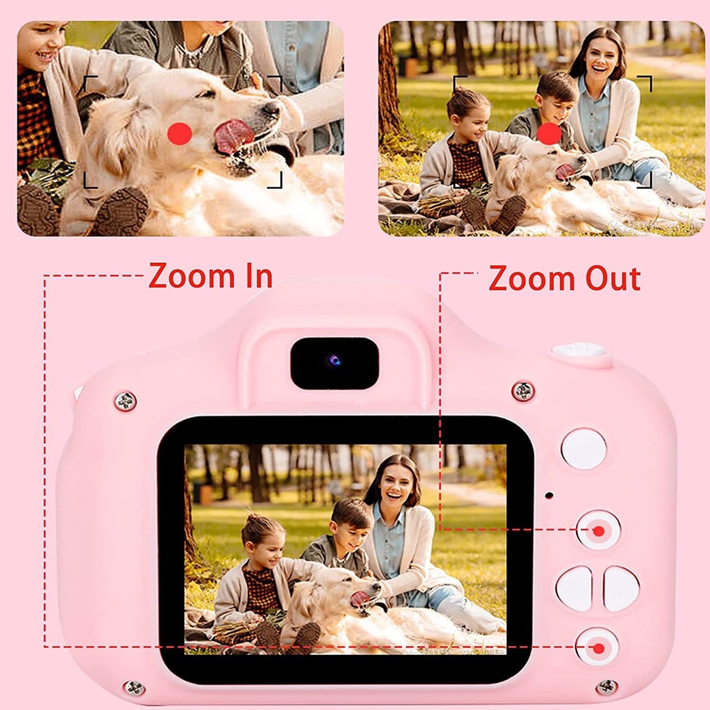 Digitālā fotokamera bērniem rozā