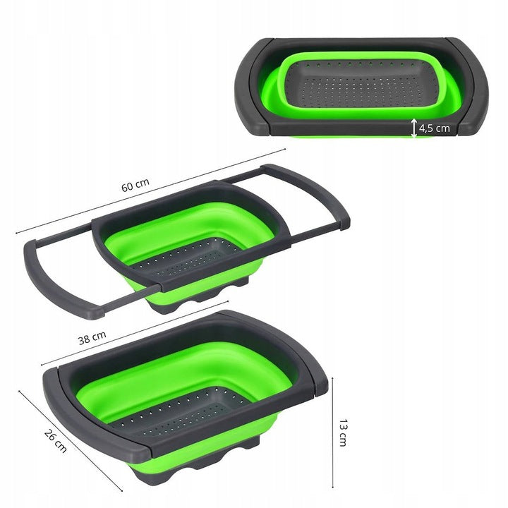 Silikona caurduris, salokāms sietiņš