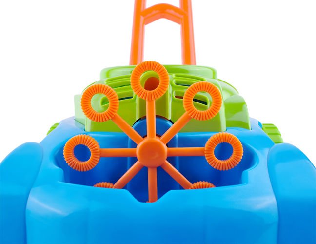 Rotaļu zāles pļāvējs ar burbuļiem