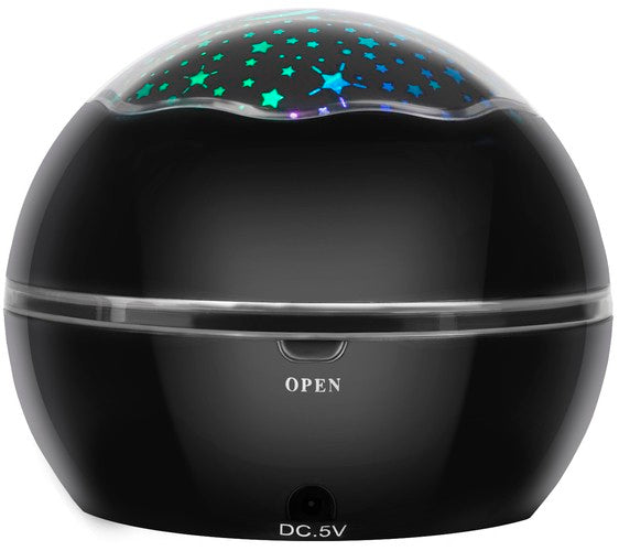 Nakts lampa ar projektoru - melna