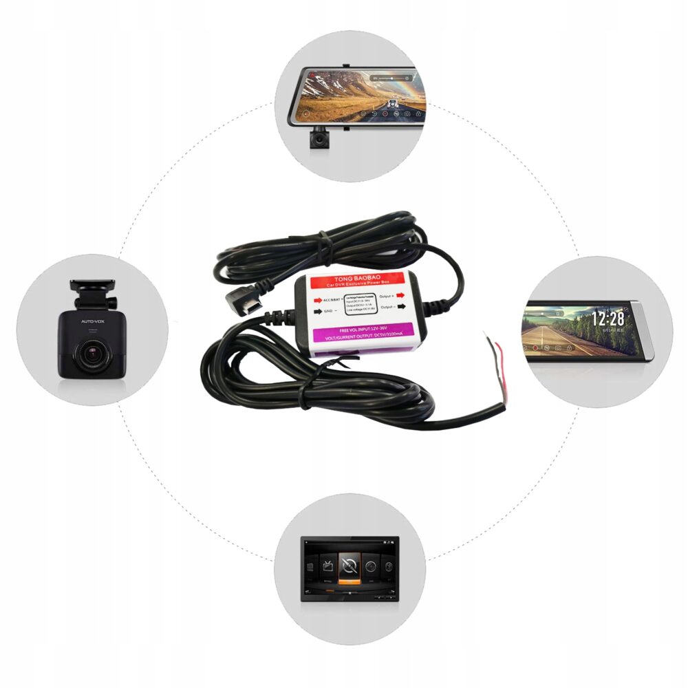 Barošanas vadi automašīnu kamerām