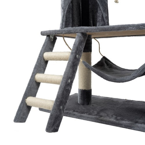 Kaķu māja - nagu asināmais 141cm pelēks