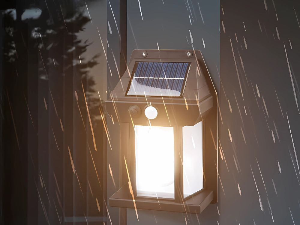 Saules lampa ar krēslas kustības sensoru, 3 režīmi, ūdensizturīga, 600 lm