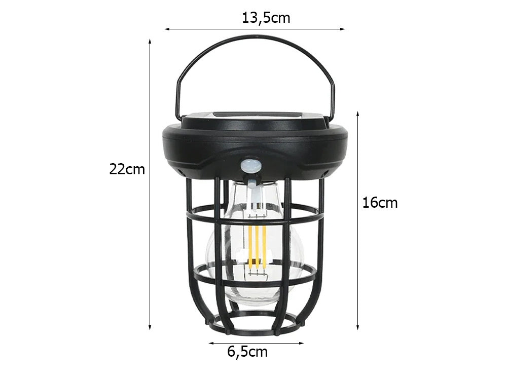 Saules lampa ar krēslas kustības sensoru, 3 režīmi, 3 LED, 1800lm, ūdensizturīga