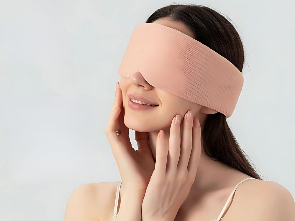 Aizsietām acīm miega maska ērta miega ceļošana 2 puses silta auksta